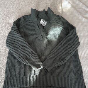 Aerie Dark Green Cowl Neck Sweater